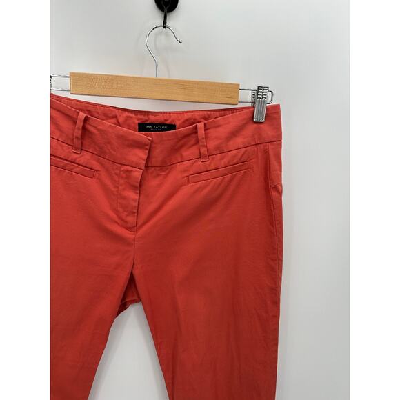 Ann Taylor Pants Women 2 Orange Devin Fit Hidden Fly Cotton Spandex Blend - Picture 4 of 9